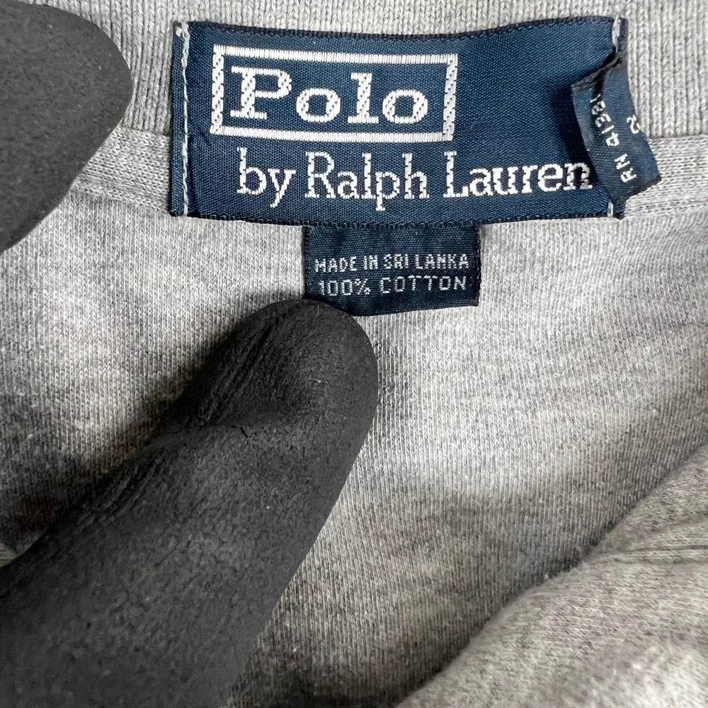 Polo Ralph Lauren Vintage Cotton Polo Shirt M Grey Men Short Sleeve Preppy Y2K